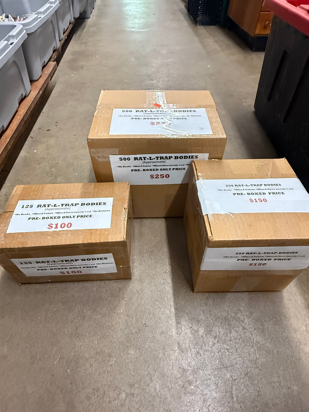 Bill Lewis Rat-L-Trap Bodies-20lb Box (Approx. 500 bodies)